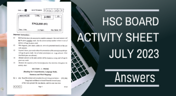 HSC Board Activity Sheet July 2023-Novels